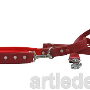 Smycz z regulacją ARTLEDER „Long-3 - RED”