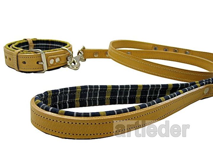 Obroża + smycz komplet ARTLEDER „HotDog-14-J”