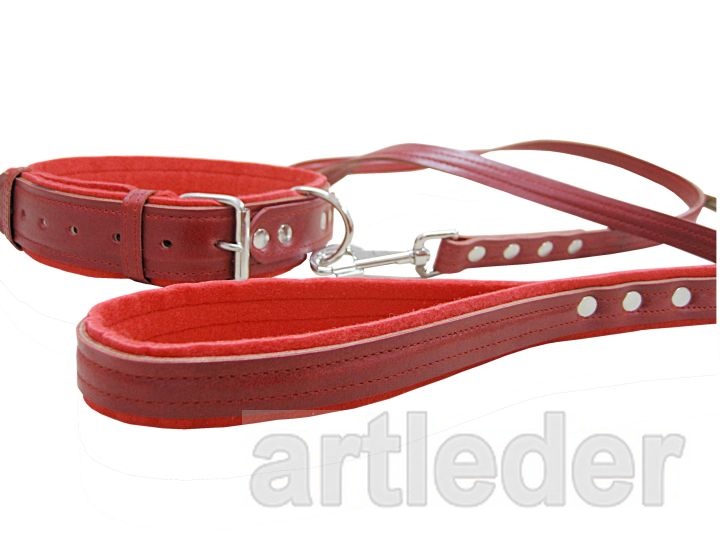 Obroża + smycz komplet ARTLEDER „HotDog-2”